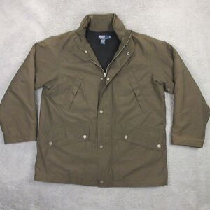 Polo Ralph Lauren Jacket Mens Large Quilted Hooded Lined‎ Windbreaker Coat VTG